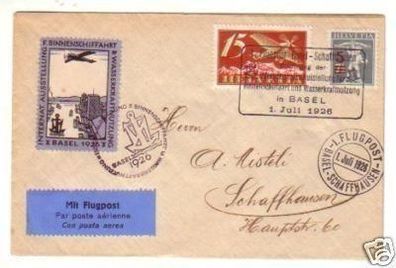 26588 Brief Militär Flugpost Basel Schaffhausen 1926