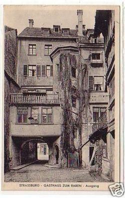 26912 Ak Strassburg Gasthaus zum Raben Ausgang um 1930