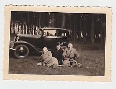 27005 Foto Auto Oldtimer Ausflug um 1930