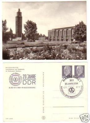 27028 Ganzsachen Ak Magdeburg Stadthalle Kulturpark1969