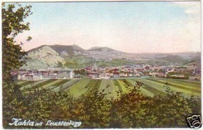 27041 Ak Kahla mit Leuchtenburg Totalansicht um 1910