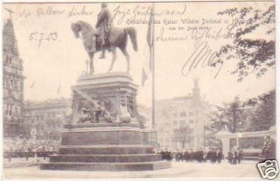 27246 Ak Hamburg Enthüllung Kaiser Wilhelm Denkmal 1903