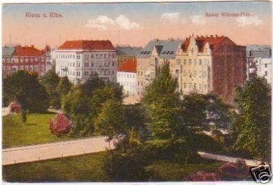 27318 Ak Riesa a. Elbe Kaiser Wilhelm Platz um 1910
