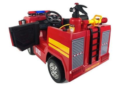 Kinder Feuerwehr Elektroauto 2x 12 Volt Kinderfahrzeug Wassertank, Leder, EVA