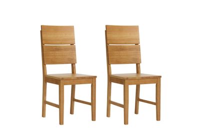 Woodroom Stuhl Kota 2er-Set Hevea massiv lackiert