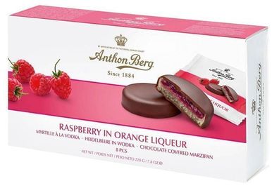 Anthon Berg Himbeeren in Orangenlikör 220 g