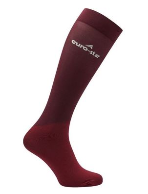 Euro-Star ESGlitter Reitsocken Kniestrümpfe dünn mit Silikon-Grip dark berry