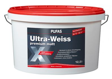Pufas Ultra-Weiss premium matt 12,5 Liter weiß
