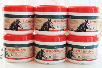 6x500ml Herbamedicus Pferdebalsam HOT Pferde Massage Rosmarin wärm entspannt