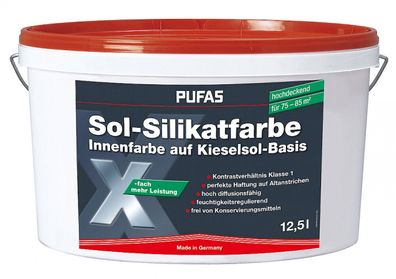 Pufas Sol-Silikatfarbe 12,5 Liter weiß