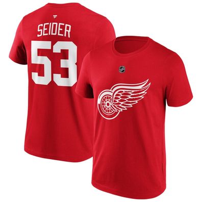 NHL T-Shirt Detroit Red Wings Moritz Seider 53 rot Eishockey Trikot Jersey