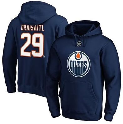 NHL Edmonton Oilers Leon Draisaitl Hoody Name Number Kaputzenpullover Sweater