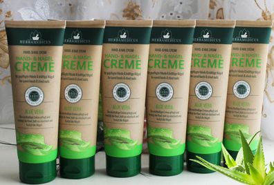 6x125ml Herbamedicus Hand Nail Creme Handcreme Aloe Vera Glycerin Provitamin B5