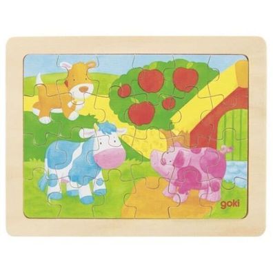 goki Einlege- Puzzle 1000 Farben Bauernhof Holzspielzeug 57700 Puzzle Kinder NEU