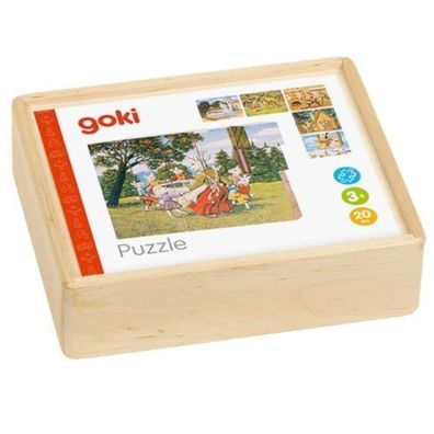 Goki Würfelpuzzle Märchen 20tlg. Holz-Puzzle ab 3+ Jahren 57877 NEU