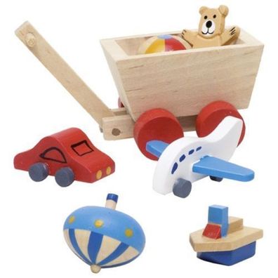 GOKI Accessoires Kinderzimmer 7tlg aus Holz für Puppenhaus 51938 NEU