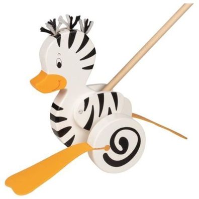 goki Schiebetier Zebra aus Holz mit Schiebestab Länge ca. 59cm 54959 NEU