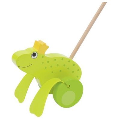 goki Schiebetier Froschkönig aus Holz mit Schiebestab Länge ca. 59cm 54938 NEU