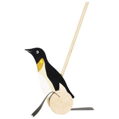 goki Schiebetier Pinguin aus Holz mit Schiebestab Länge ca. 59cm WP005 NEU