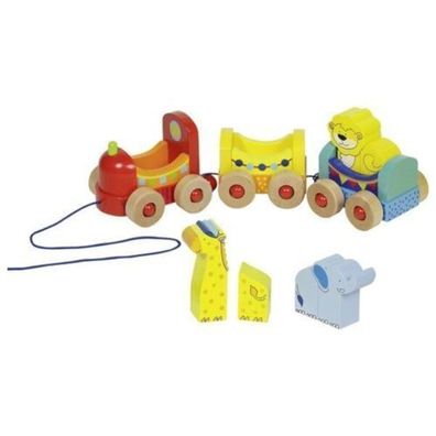 Goki Zug Eisenbahn Palermo 9tlg. Zoo Tiere Holzeisenbahn Holzspielzeug 55955 NEU