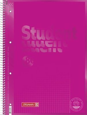 Brunnen Collegeblock A4 90 g/ m² 80 Blatt pink Block Spiralbindung 10-67926126