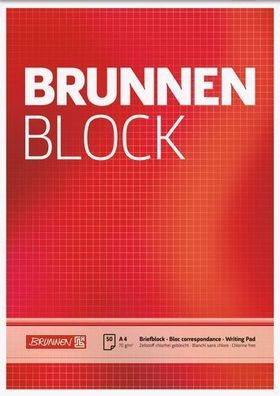 Brunnen Briefblock Brunnen-block A4 50 Blatt Lin 22 rot 10-52728