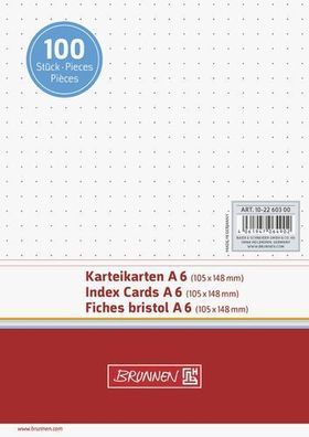 Brunnen 10-2260300 Karteikarten Karteikarton 180 g/ m² A6 quer dotted weiß