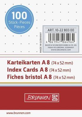 Brunnen 10-2280300 Karteikarten Karteikarton 180 g/ m² A8 quer dotted weiß