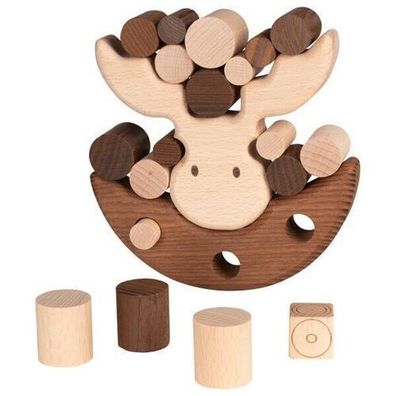 Goki Balancierspiel Elch 20tlg aus Holz Holzspielzeug Kinder Motorikspiel NEU