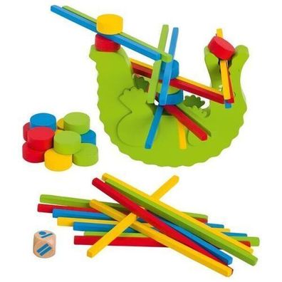 Goki Balancierspiel Krokodil 58tlg Holz Holzspielzeug Kinder Motorikspiel NEU