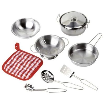 goki Kochset 9tlg für Kinder mit Töpfen, Pfannenweder und Nudellöffel 51730 NEU