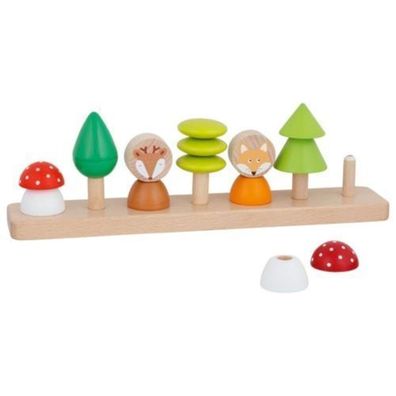 Goki Farben- und Formensortierspiel Kleine Waldfreunde 16tlg. aus Holz 58423 NEU