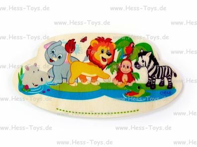 Hess Türschild Kinderzimmer Dschungeltiere Namensschild Holzschild 15443 NEU