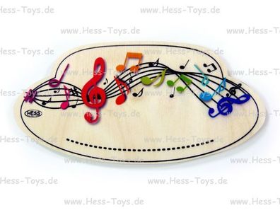 Hess Türschild Kinderzimmer Noten Musik Namensschild Holzschild 15444 NEU