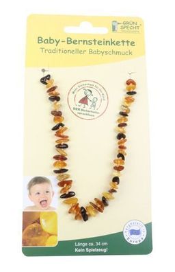 Grünspecht Bernsteinkette Splitter multi Halskette Babyschmuck 519-V5 NEU