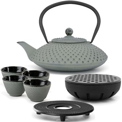 Bredemeijer Asia Teekanne Gusseisen 1,25 L grün Set 4 Teebecher & Teewärmer