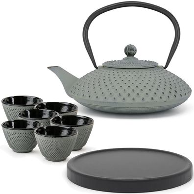 Bredemeijer Asia Teekanne Gusseisen 1.25L grün Set 6 Teebecher & Untersetzer