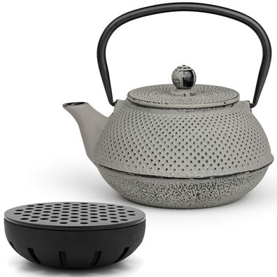 Bredemeijer Gusseisen Teekanne Set 0,8 L grau Asia mit Teewärmer