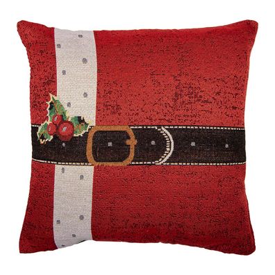 Clayre & Eef Kissenbezug 44x44 cm Rot Polyester BaumWolle Quadrat Weihnachtsmann