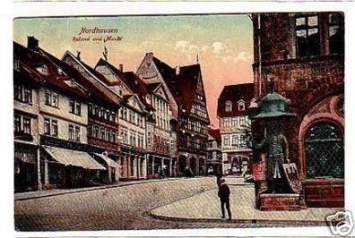32081 Ak Nordhausen Roland und Markt um 1920