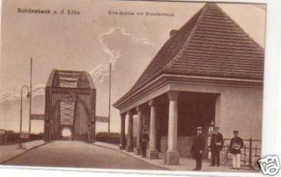 32205 Ak Schönebeck an der Elbe Elbe Brücke 1916