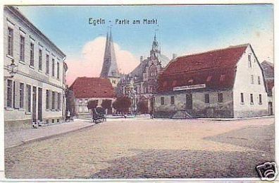 32290 Ak Egeln Partie am Markt um 1920