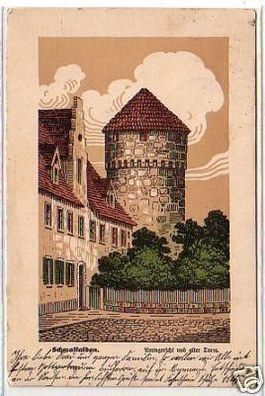 32324 Ak Schmalkalden Amtsgericht und alter Turm 1914