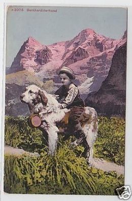32509 Ak Schweiz Bernhardinerhund mit Kind 1912