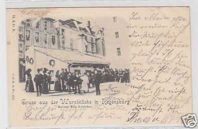 32672 Ak Gruss aus der Wurstküche in Regensburg um 1900