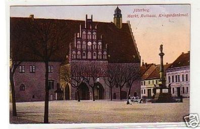 32845 Ak Jüterbog Markt mit Kriegerdenkmal um 1923