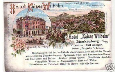 32943 Ak Lithographie Blankenburg Hotel Kaiser Wilhelm