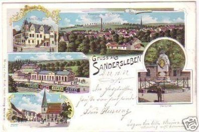 25235 Ak Lithographie Gruss aus Sandersleben 1902