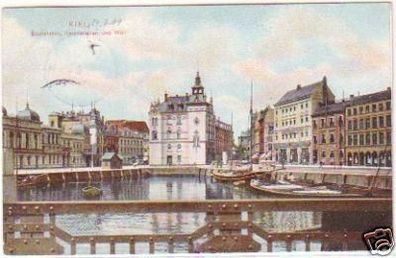 25330 Ak Kiel Bootshafen, Reichshallen & Wall 1909