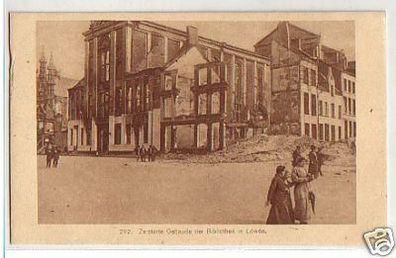 25437 Ak zerstörte Gebäude Bibliothek in Löwen um 1915